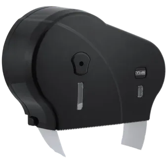 Doppel-Mini-Jumbo Toilettenpapierspender (Schwarz)