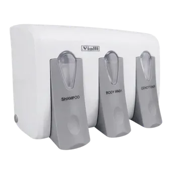 Triple - Shampoo,Body Wash and Conditioner Dispenser  175ml x3 - (White)