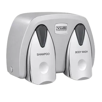 Doppelspender für Shampoo und Duschgel  175 ml. x2 (Chrom)